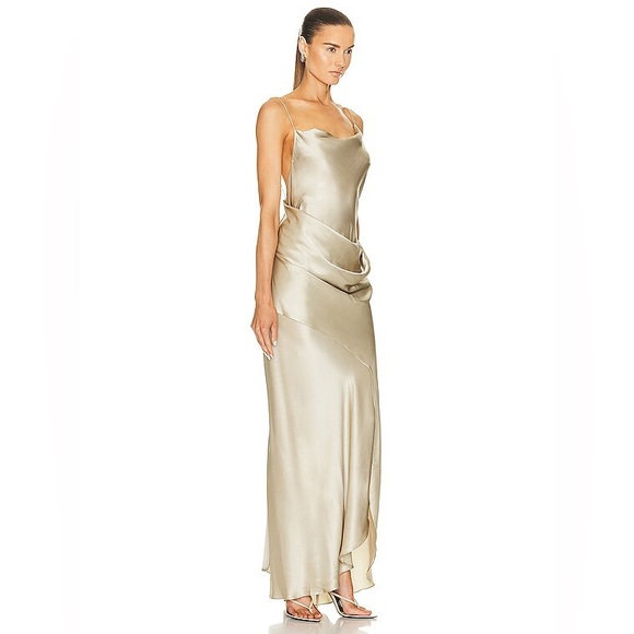 NWT CHRISTOPHER ESBER Verdant Falls Draped Dress Size AU 10 / US 6 $1095 - Picture 3 of 10